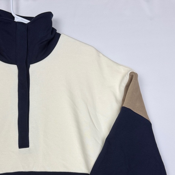 Men's Colorblock Sweater - Navy, Cream, and Tan - Picture 5 of 10